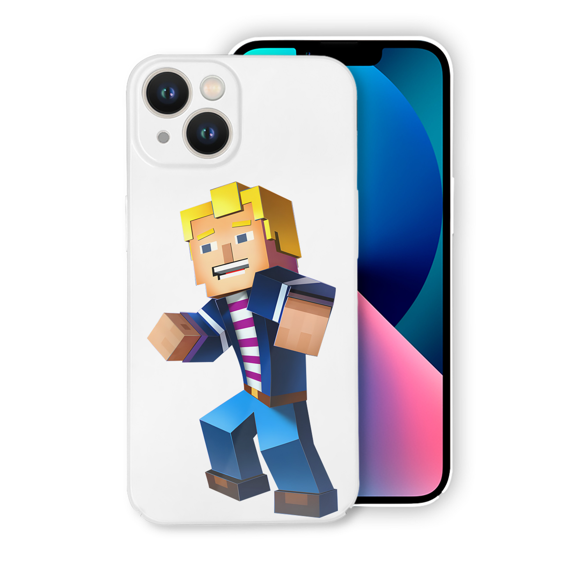 （画像用） マインクラフト ブロックの世界 Minecraft MC Block world 【iPhone 14シリーズ対応】ハードケース